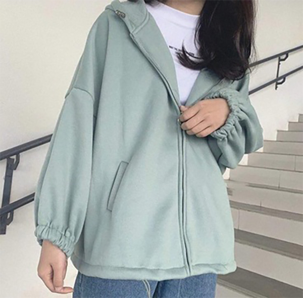 ÁO KHOÁC HOODIE UNISEX FORM RỘNG NỈ KÉO KHÓA DÂY RÚT