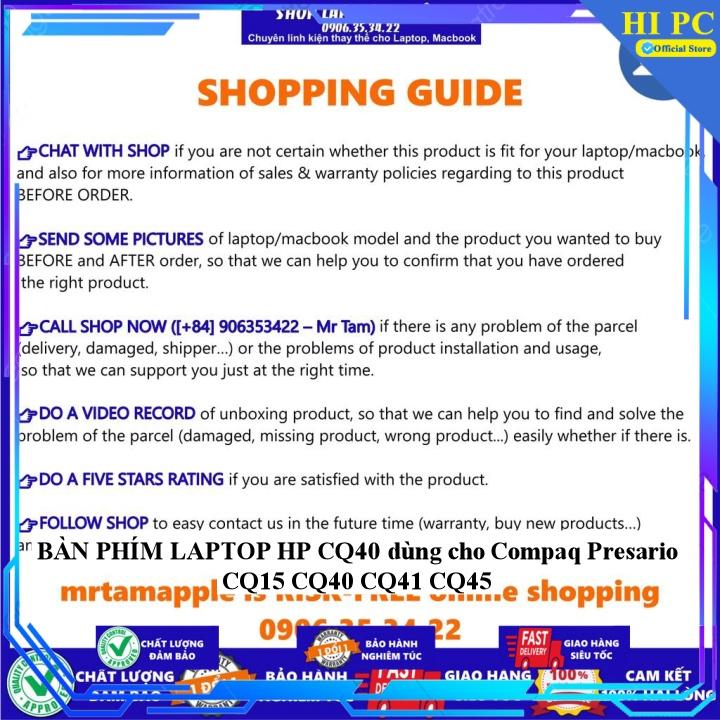 BÀN PHÍM LAPTOP HP CQ40 dùng cho Compaq Presario CQ15 CQ40 CQ41 CQ45 - Hàng Nhập Khẩu