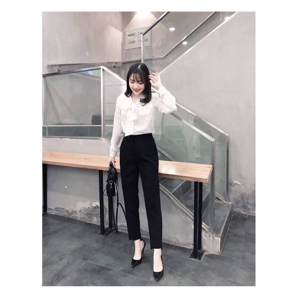 Quần baggy nữ chất tuyết mưa gấu lệch quần tây nữ công sở 833