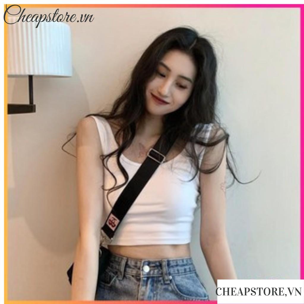 Áo Ba Lỗ Nữ Croptop Ôm Body Trơn _ Áo Croptop 3 lỗ Co Giãn Chất Cotton Mềm