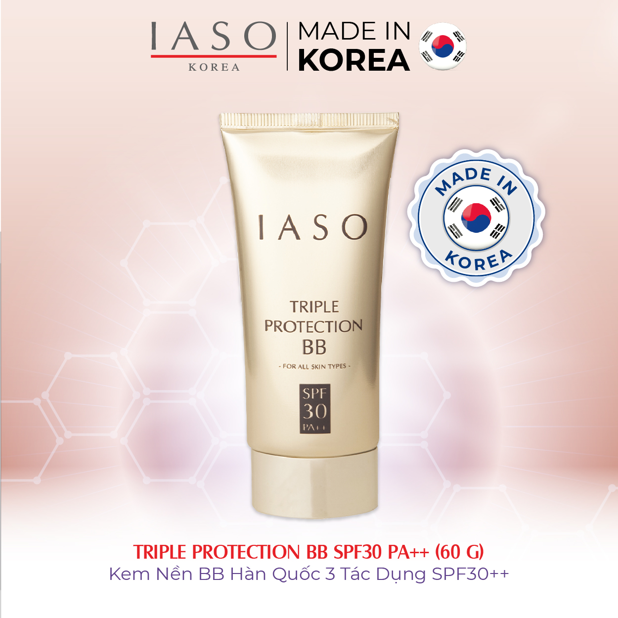 I30 Kem lót trang điểm 3 tác dụng IASO Triple Protection Base Spf30 Pa++ 60g