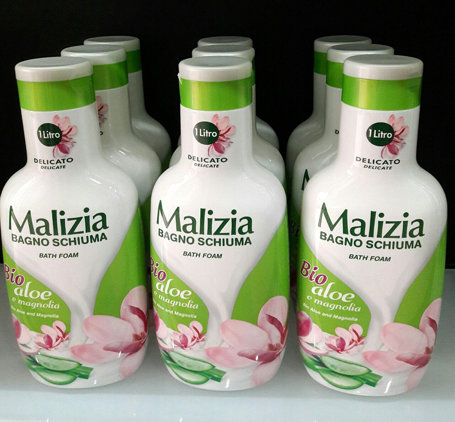 Sữa Tắm Maliza Bio Aloe & Magnolia Bagno Schiuma bath Foam 1000ml tặng kèm móc khóa