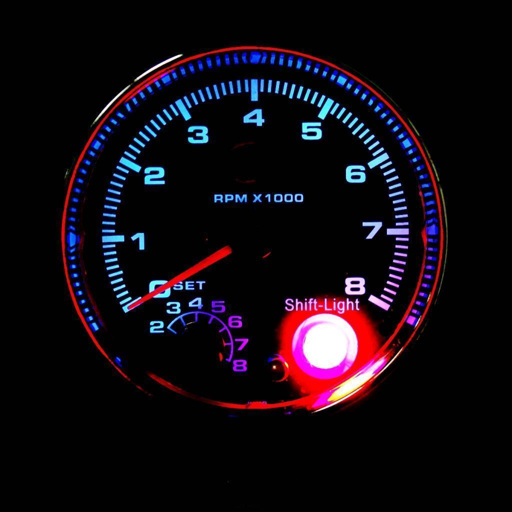 3.75" Black Face Tachometer Gauge with Light for 95mm