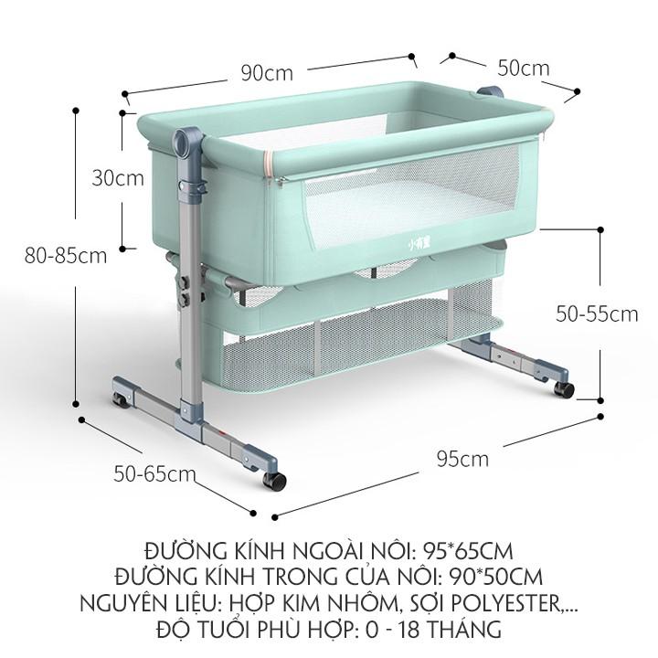 Nôi cũi trẻ em, nôi vải cho bé từ sơ sinh. Có màn, có thể ghép cạnh giường cha mẹ, gấp gọn, giỏ đựng đồ tầng dưới