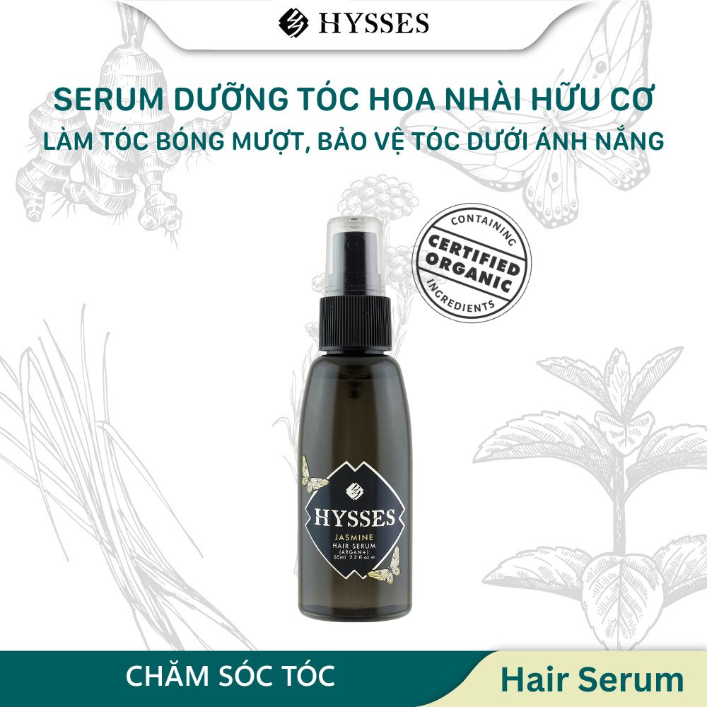Tinh Chất Dưỡng Tóc Cao Cấp Hysses Hair Serum Giảm Tình Trạng Khô Cứng, Cho Tóc Bóng Mượt, Bảo Vệ Tóc Dưới Ánh Nắng Với Tinh Dầu Hoa Nhài và Argan Hữu Cơ Tự Nhiên