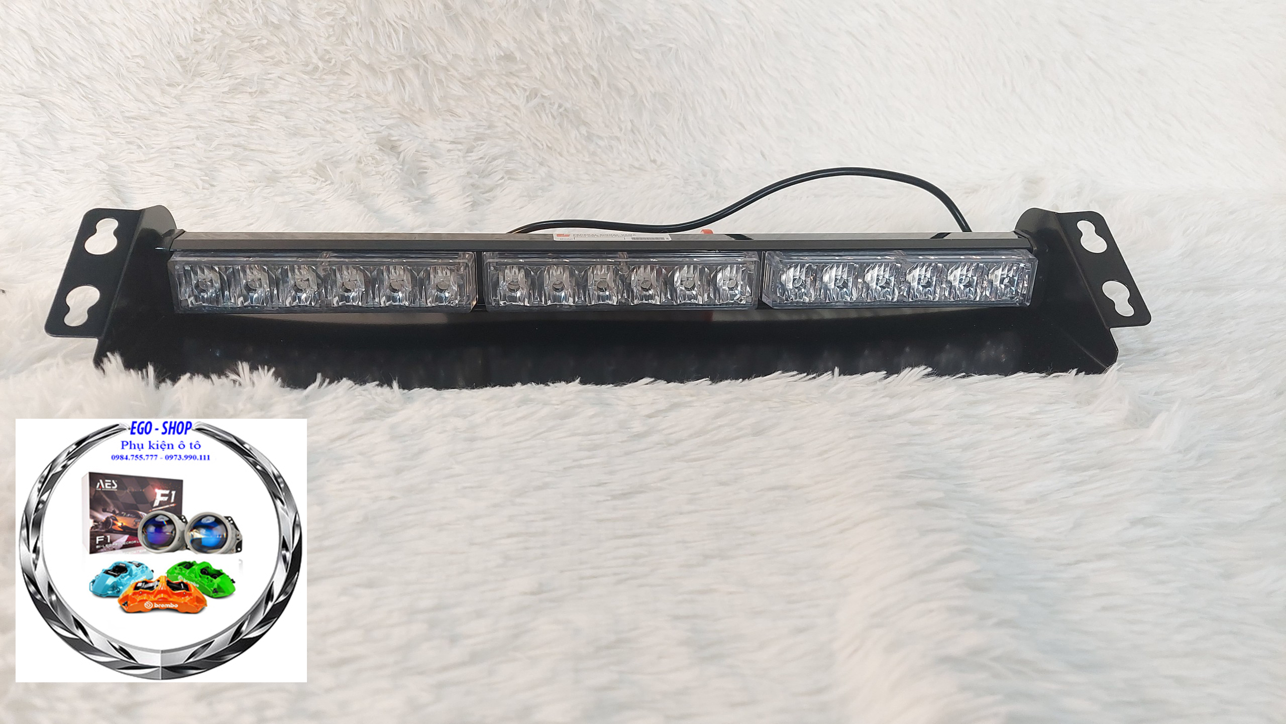 Đèn chớp Police xanh đỏ 12V 18W 18 LED cao cấp gắn kính cho xe cảnh sát, quân sự, xe ưu tiên.