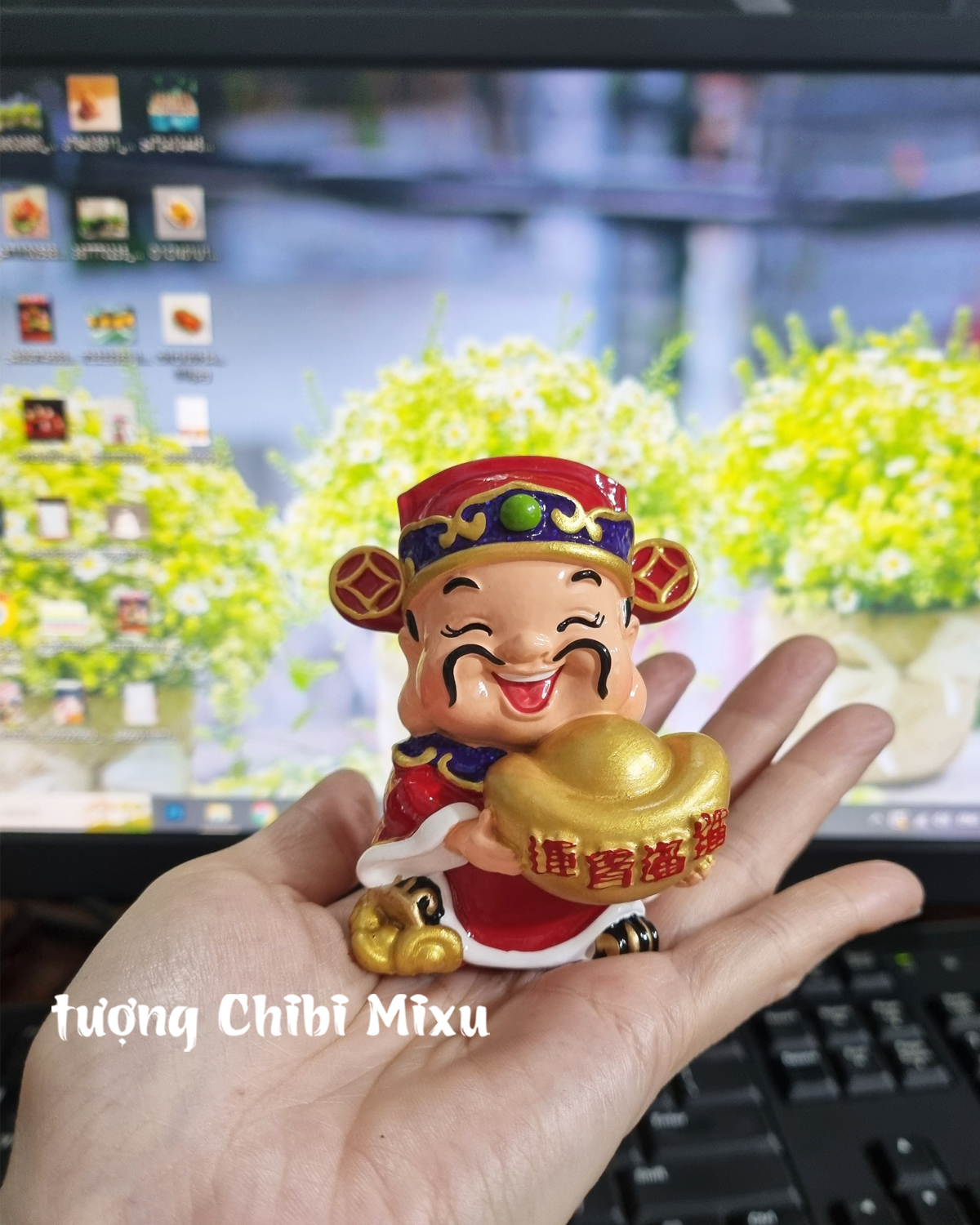 Tượng Thần Tài 8cm 03 mẫu mới may mắn tài lộc Giàu có Sức khỏe Quà tặng Đồ trang trí