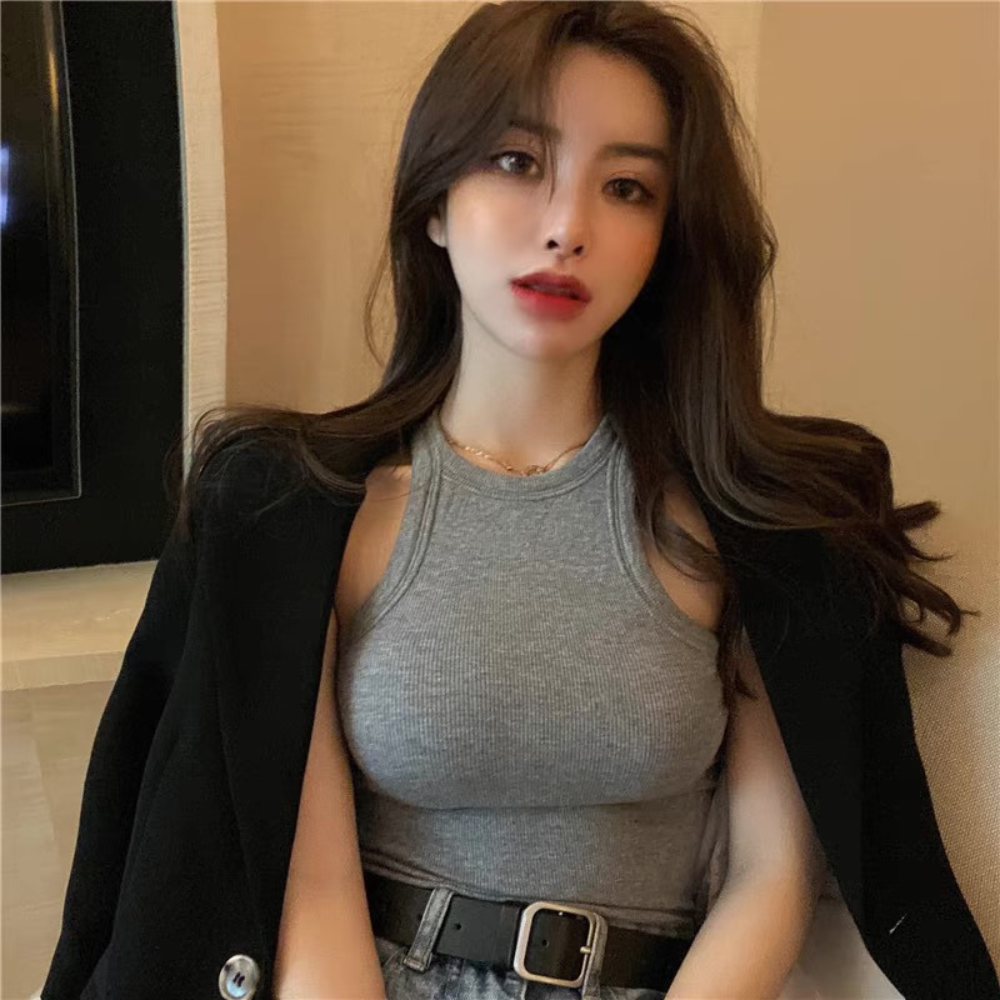 Áo croptop ba lỗ - Phông trơn body dáng ôm co dãn cá tính ulzzang