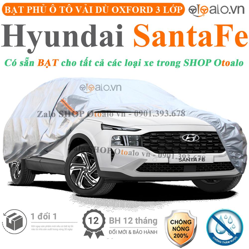 Bạt che phủ xe ô tô Hyundai Santafe vải dù 3 lớp CAO CẤP BPXOT - OTOALO