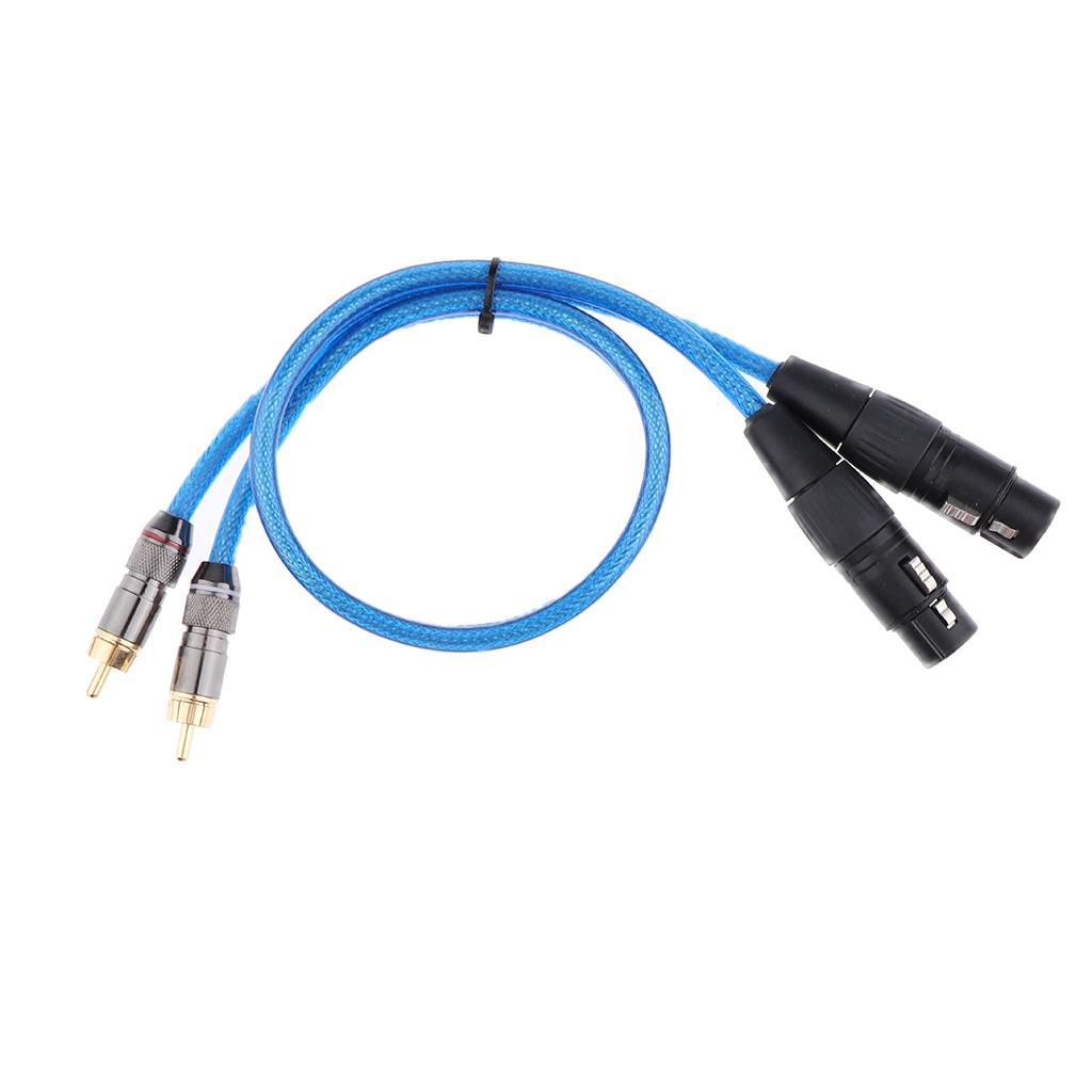 Dual Female XLR to RCA Cable, Heavy Duty 2 XLR Female to 2 RCA Male HIFI Stereo