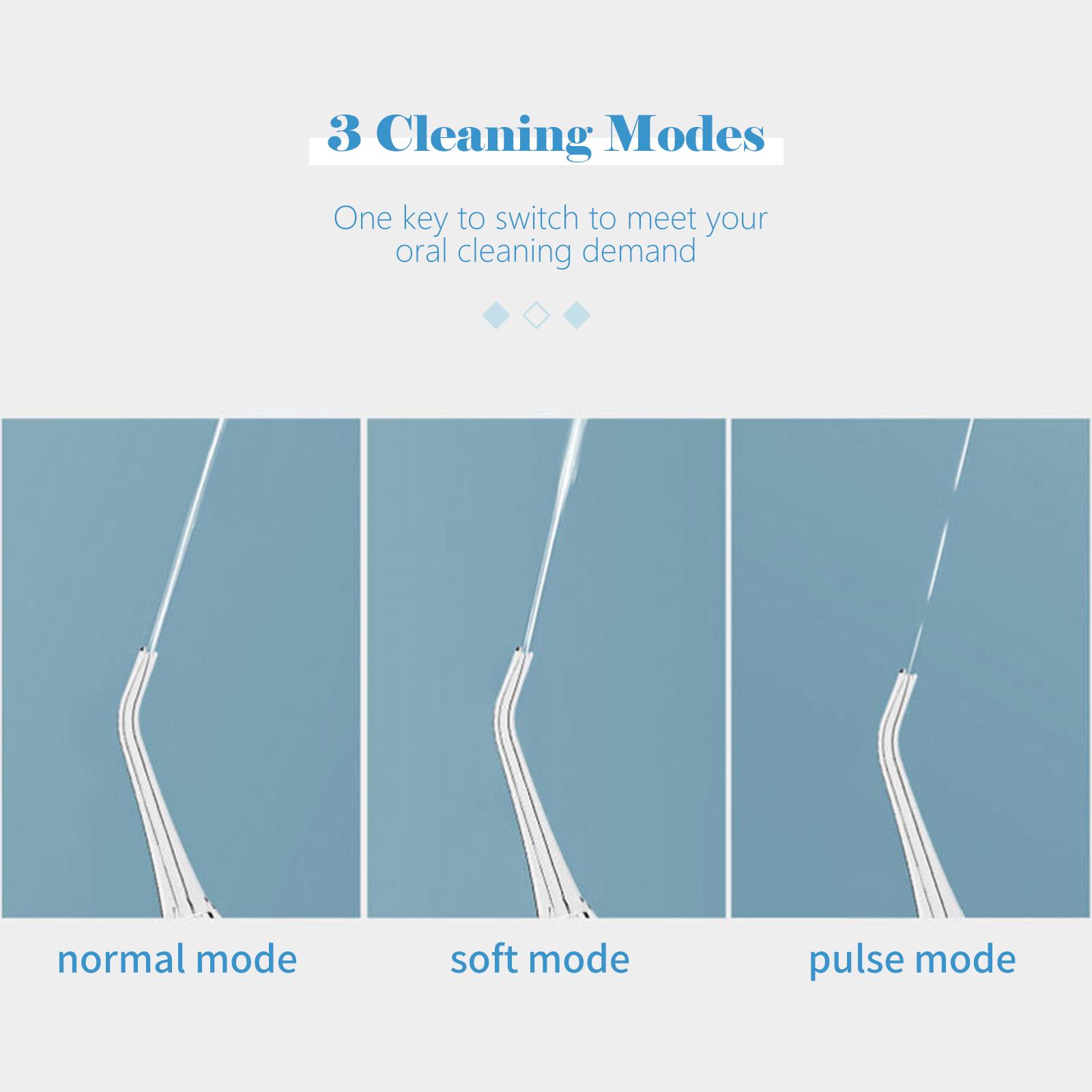 Máy Tăm Nước Làm Sạch Răng Không Dây 3 Chế Độ 220Ml 4 Đầu Phun Tia Có Thể Thay Thế