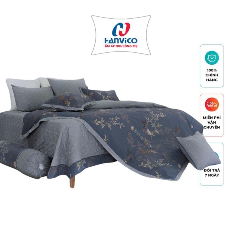 Bộ Chăn Ga Gối Hanvico Blue Sky - DLQ167