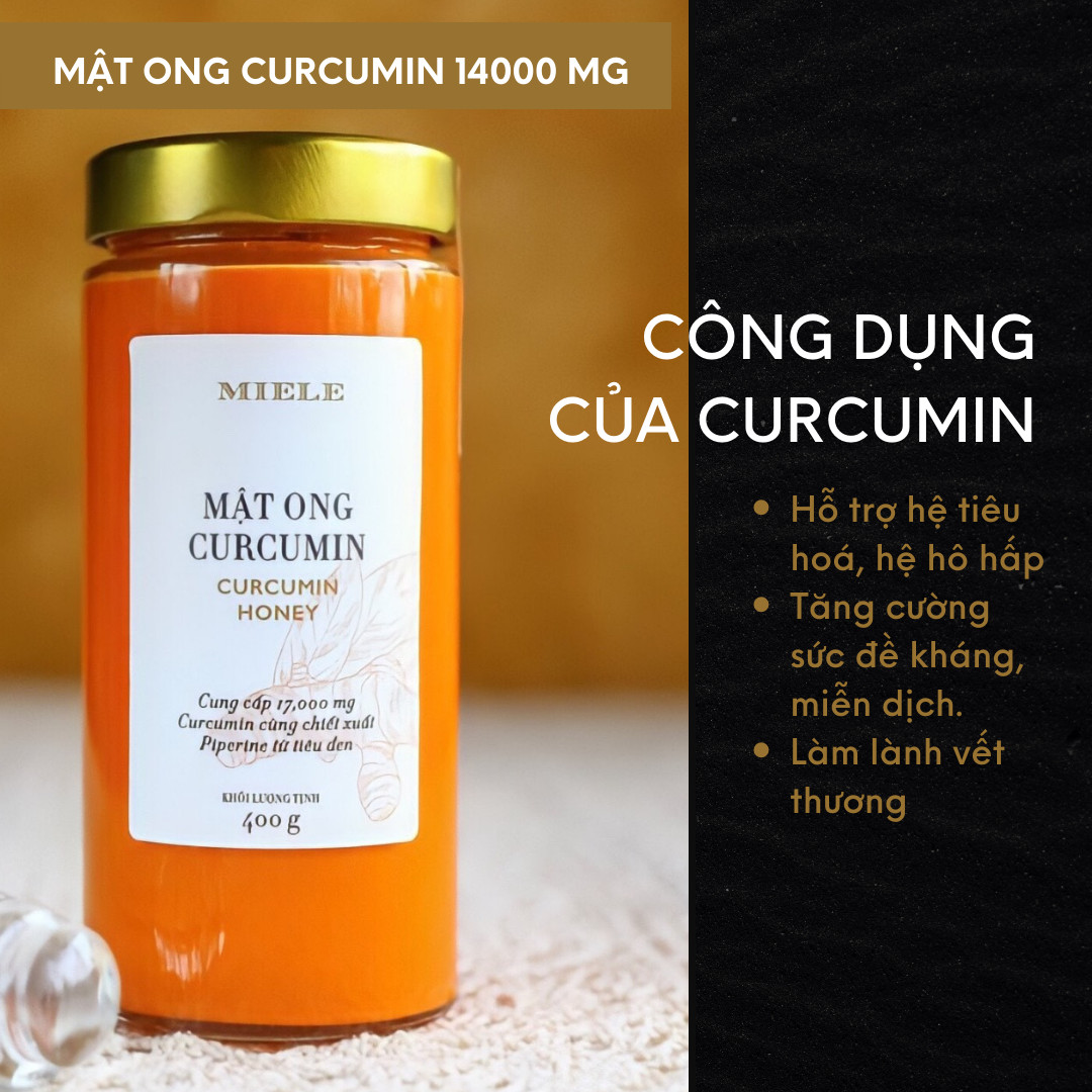 Mật Ong Curcumin Miele 400g Chiết Xuất Từ Nghệ