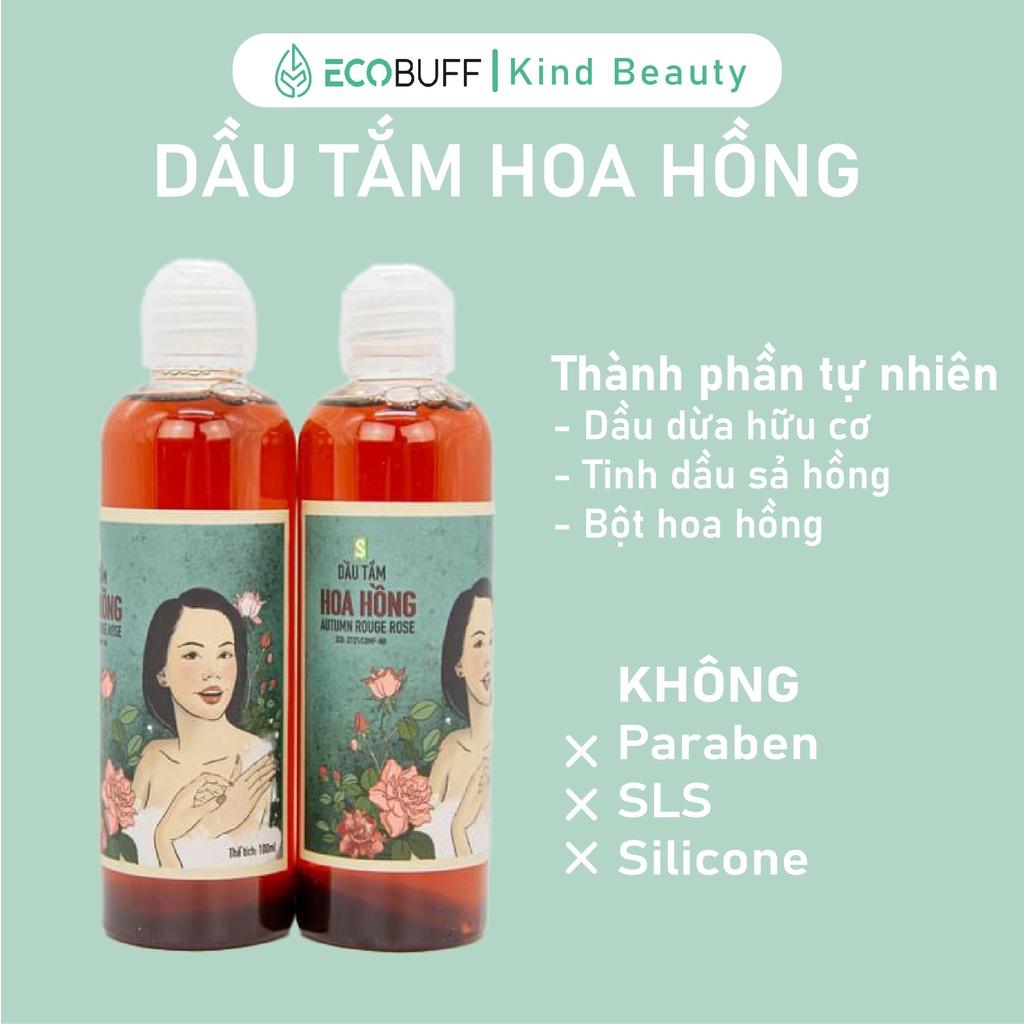 Dầu tắm hoa hồng Sinh Dược lành tính chiết xuất thảo mộc thiên nhiên an toàn, dịu nhẹ với tinh dầu sả hồng