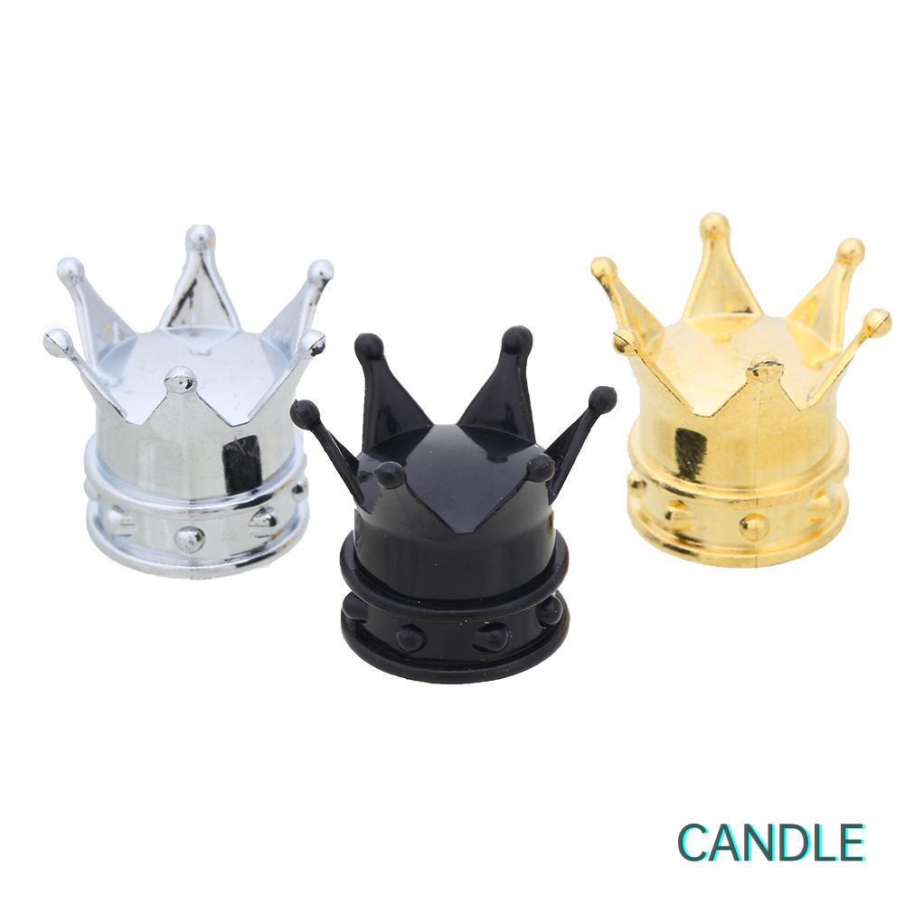 Bộ 4 Nắp Đậy Van Lốp Xe Hơi Hình Vương Miện
