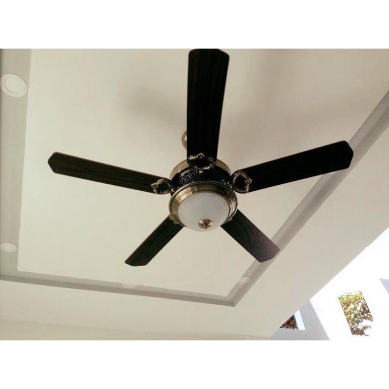 Quạt Trần Đèn Tân Cổ Điển 5 Cánh Gỗ, Động Cơ DC Lõi Đồng,Điều Khiển Từ Xa 3 Chế Độ Ánh Sáng,Đảo Chiều Hút Ẩm