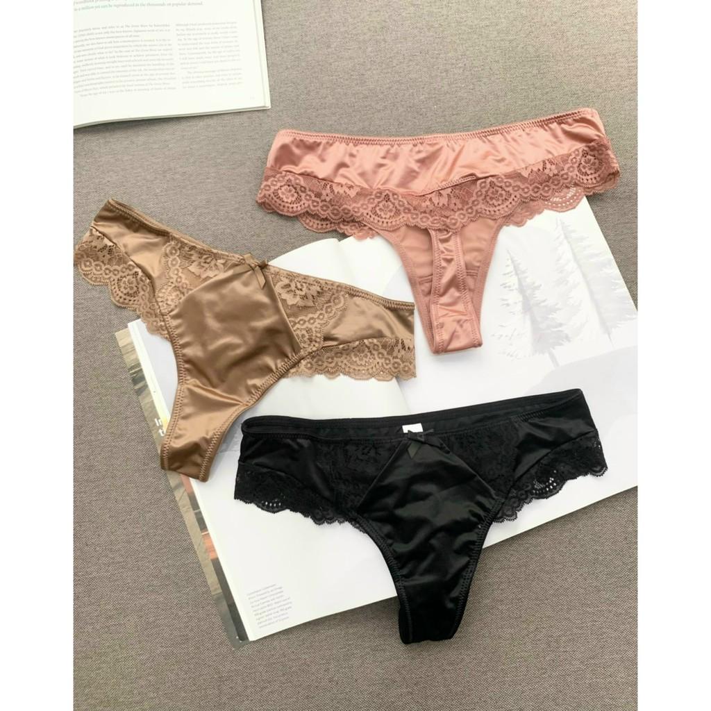 Quần Lót LỤA Lọt Khe viền ren Cao Cấp sexy