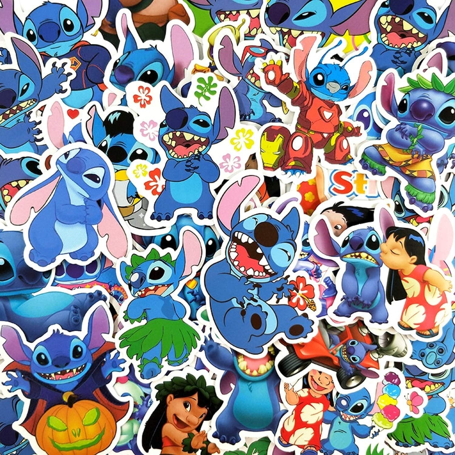 Set 30 Sticker Stitch ảnh decal hình dán ép lụa