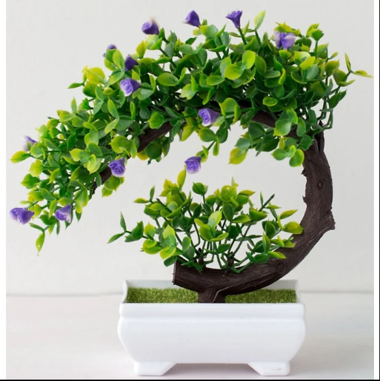 Cây hoa giả, Cây hoa bonsai nhựa giả thích hợp trang trí để bàn