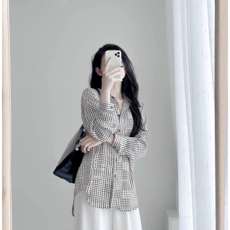 ÁO SƠ MI HOẠ TIẾT-Xịn dã man, hoạ tiết độc đáo ko đụng hàng, mặc lên sang chảnh mà trẻ trung cực kì