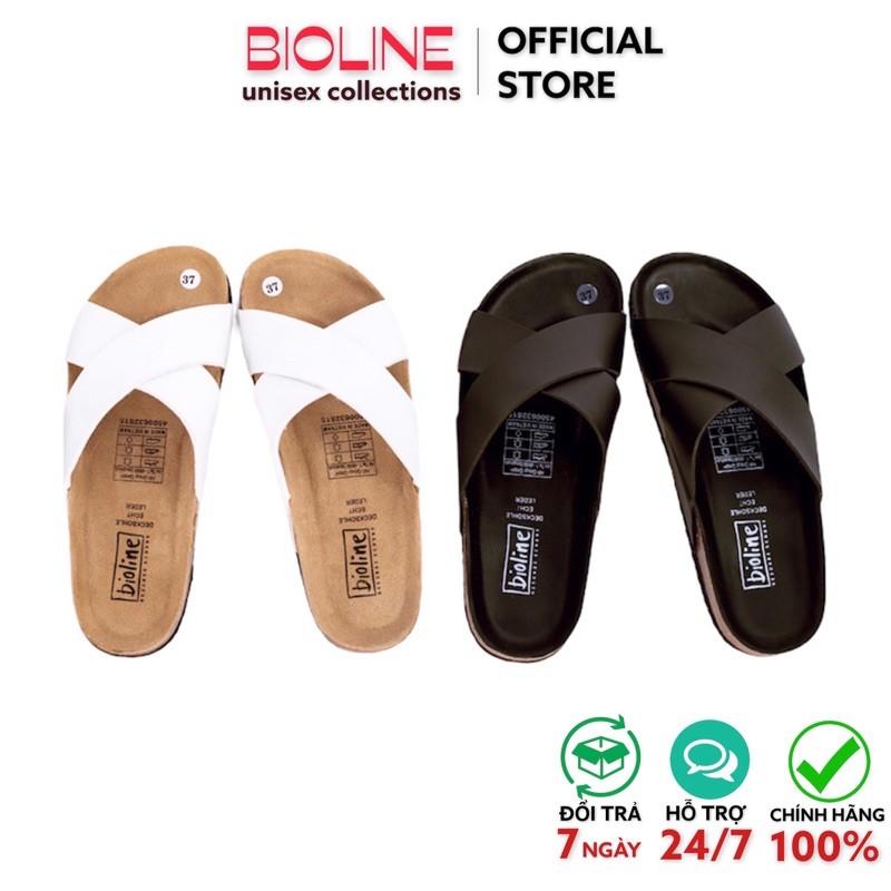 Dép birken đế trấu quai chéo Bioline da pu chống nước P03 - Bioline Official