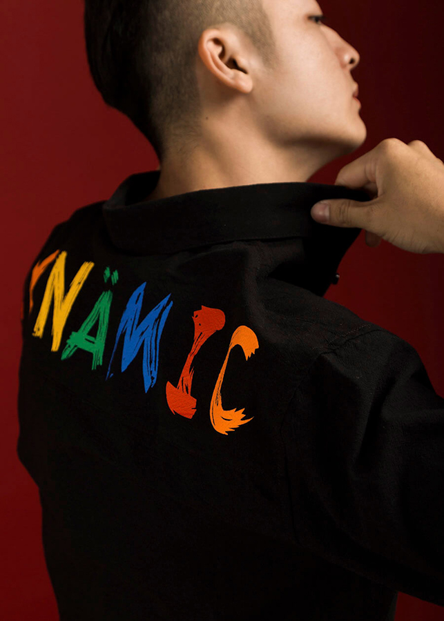 Áo sơ mi tay dài in họa tiết logo  – 3569