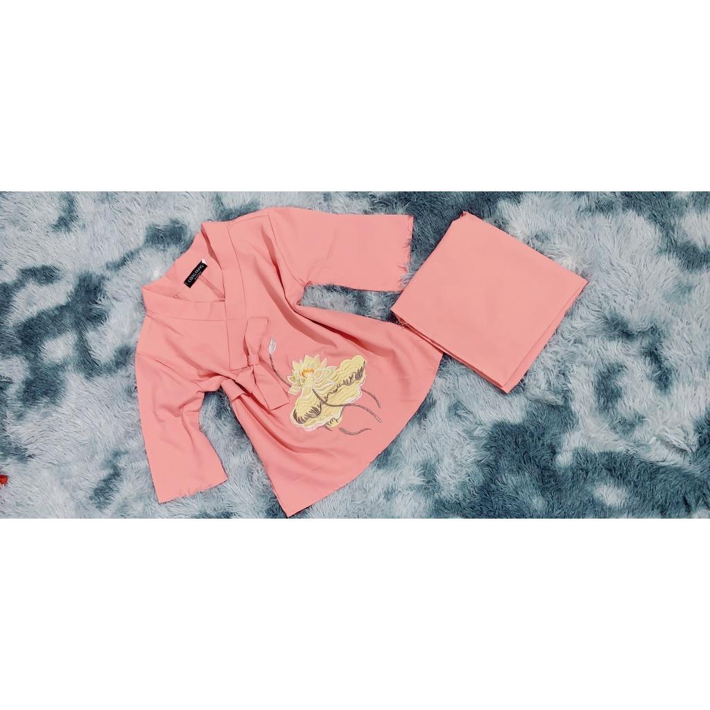 ĐỒ LAM ĐI CHÙA Thêu Sen Tim Nơ