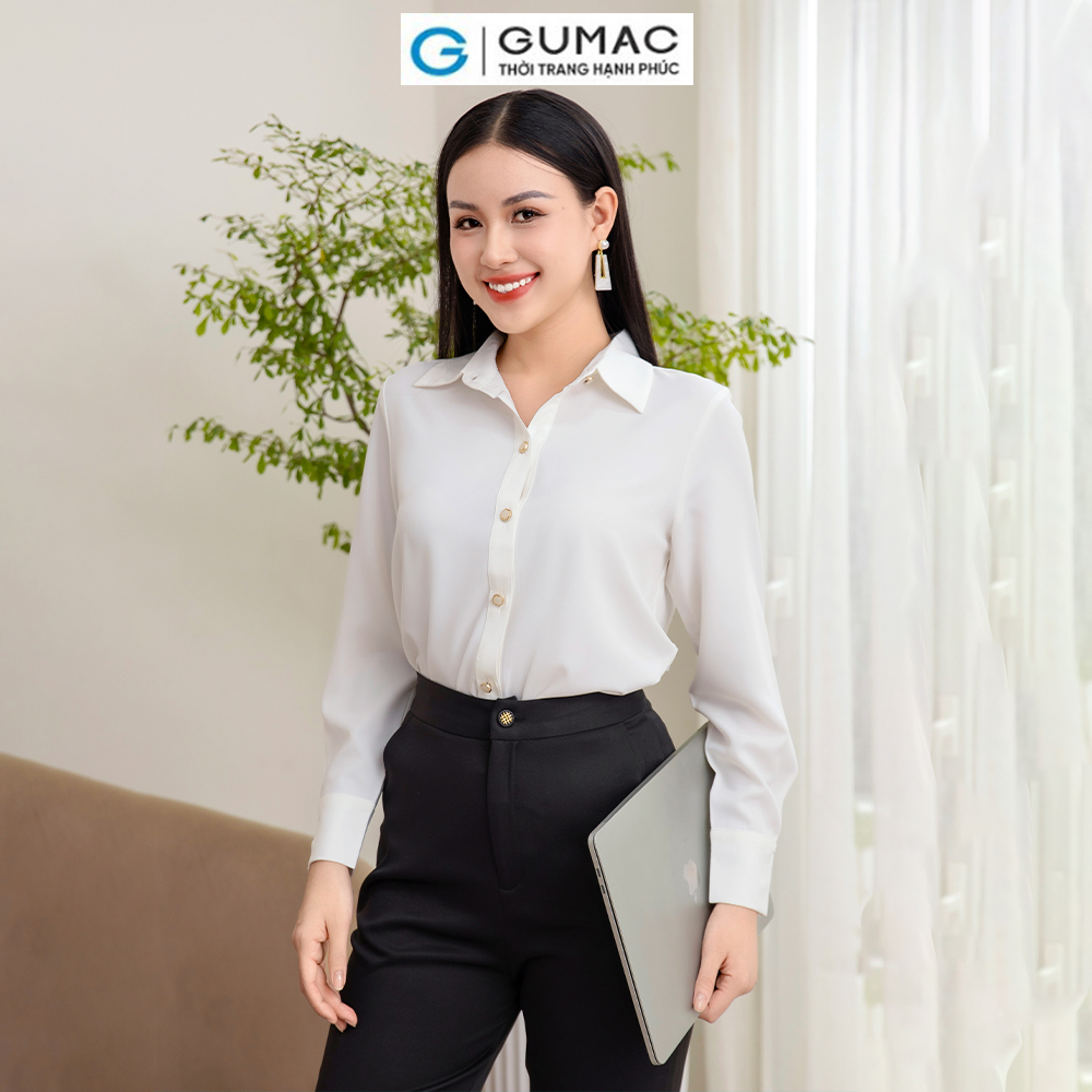 Áo sơ mi nẹp tròn AD11063 thời trang GUMAC