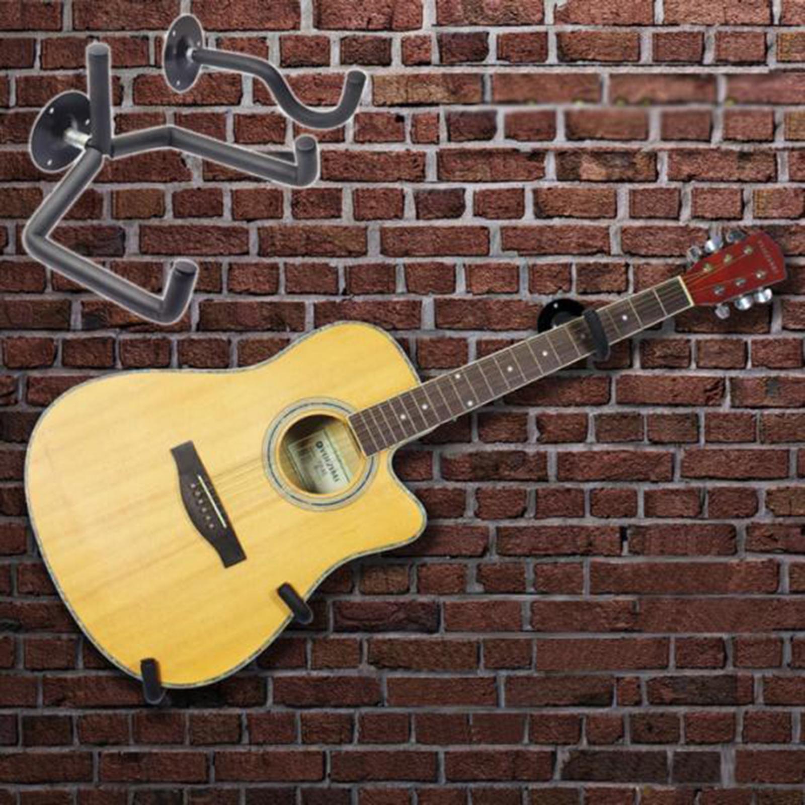 Metal Wall Mount Hanger Holder with Finger Picks for Guitars Bass