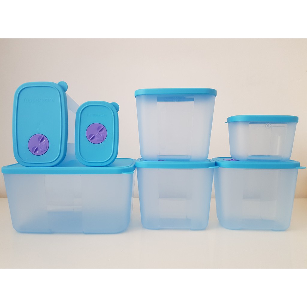 Bộ Hộp Trữ Đông - Bộ 7 Hộp Tuppeware Trữ Đông Đựng Thực Phẩm Nắp Đồng Hồ Cao Cấp - Hàng Chính Hãng