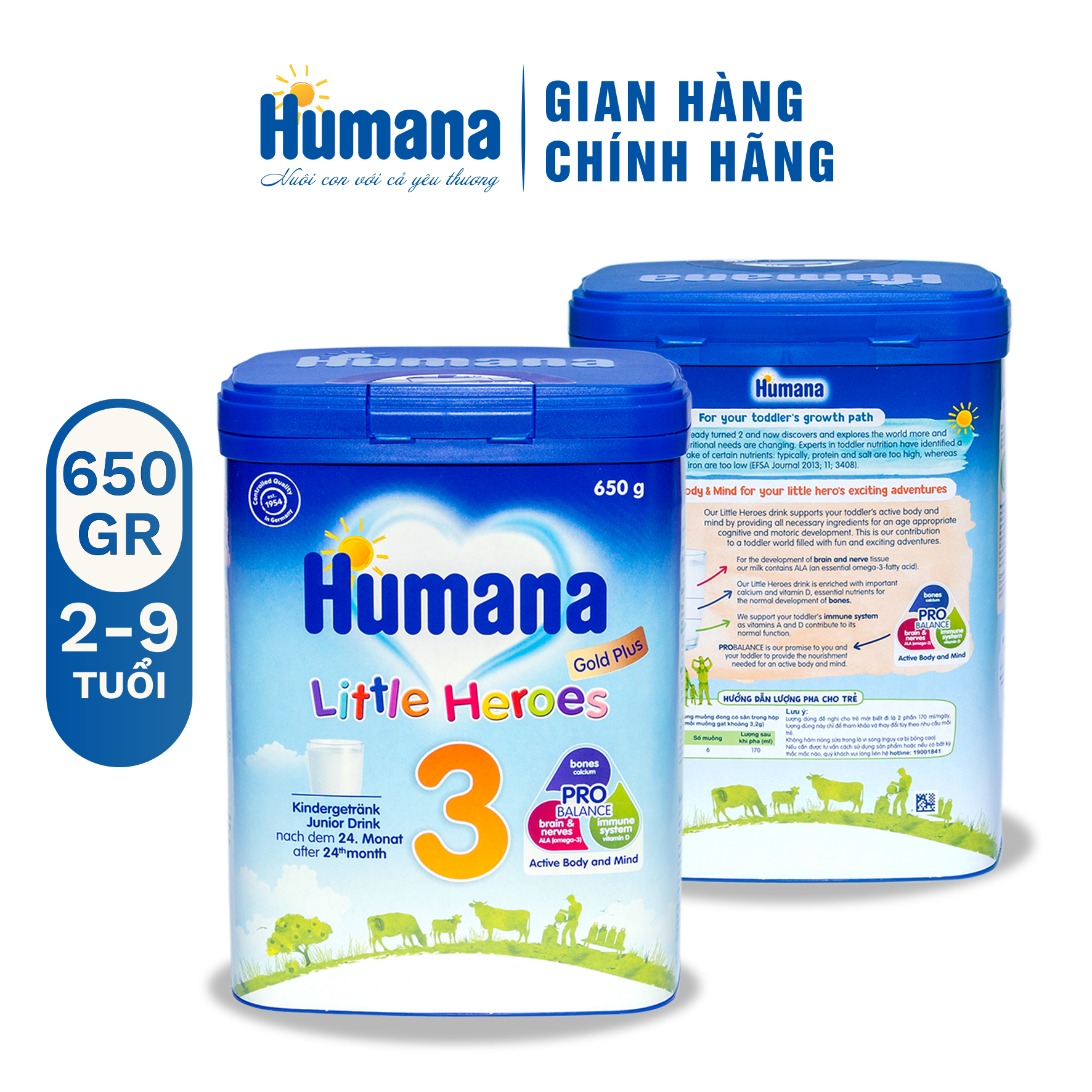 Sữa Bột Công Thức Dành Cho Trẻ Từ 2 Tháng Tuổi Humana Gold Plus 3 - Nhập Khẩu Từ Đức - Hàng Chính Hãng