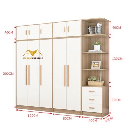 Tủ quần áo mdf nhập khẩu cánh mở