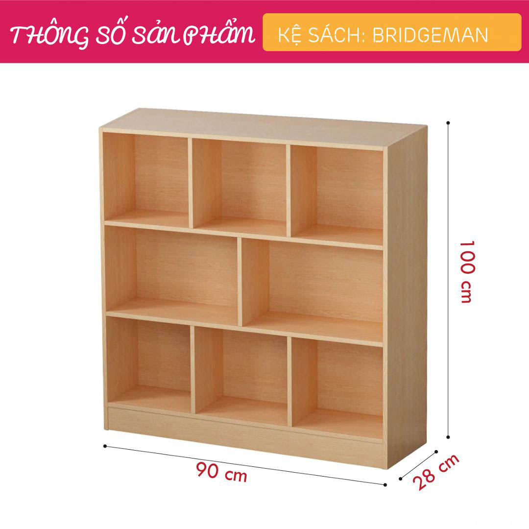 Kệ sách bằng gỗ sang trọng nhẹ nhàng SMLIFE Bridgeman