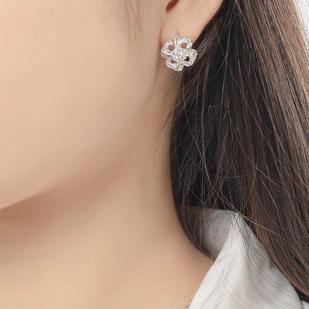 Bông Tai Nữ Bạc 925 Danny Jewelry Xi Bạch Kim Đính Đá CZ NI4GZ026