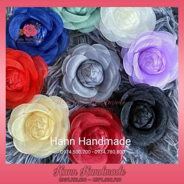 Hoa cài váy áo đẹp, bông cài thủ công handmade có nhiều màu chất vải cao cấp