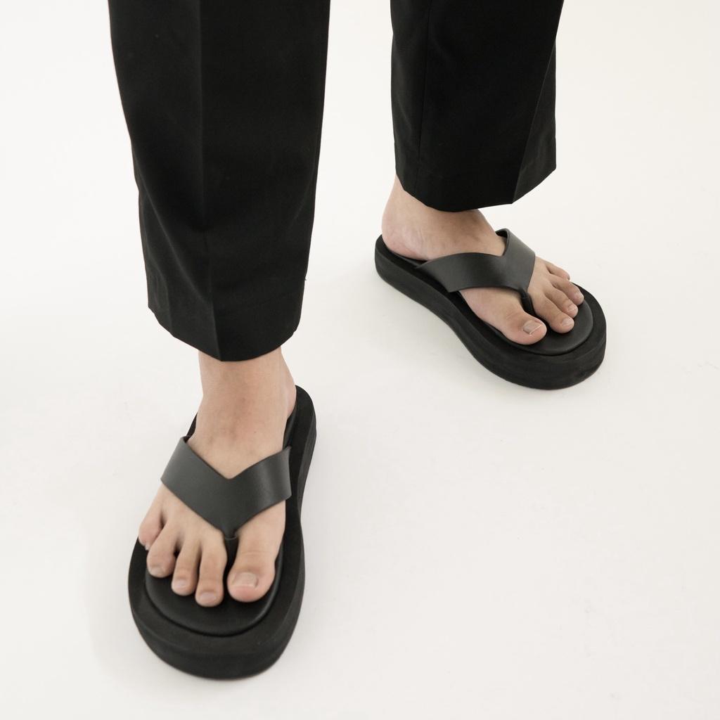 Dép Xỏ Ngón Đế Dày Unisex Waa. - DÀY FLIP-FLOPS - Đen