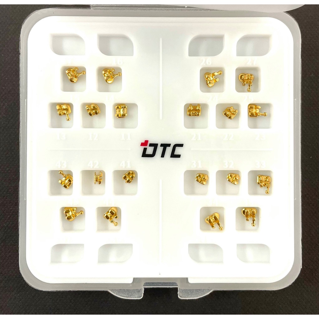 Mắc cài inox thường gold_DTC (Zeal MBT Brackets 345 with hooks Golden) _Mắc cài_Dùng trong nha khoa_Niềng răng_Chỉnh nha [Chính hãng][Ảnh thật]