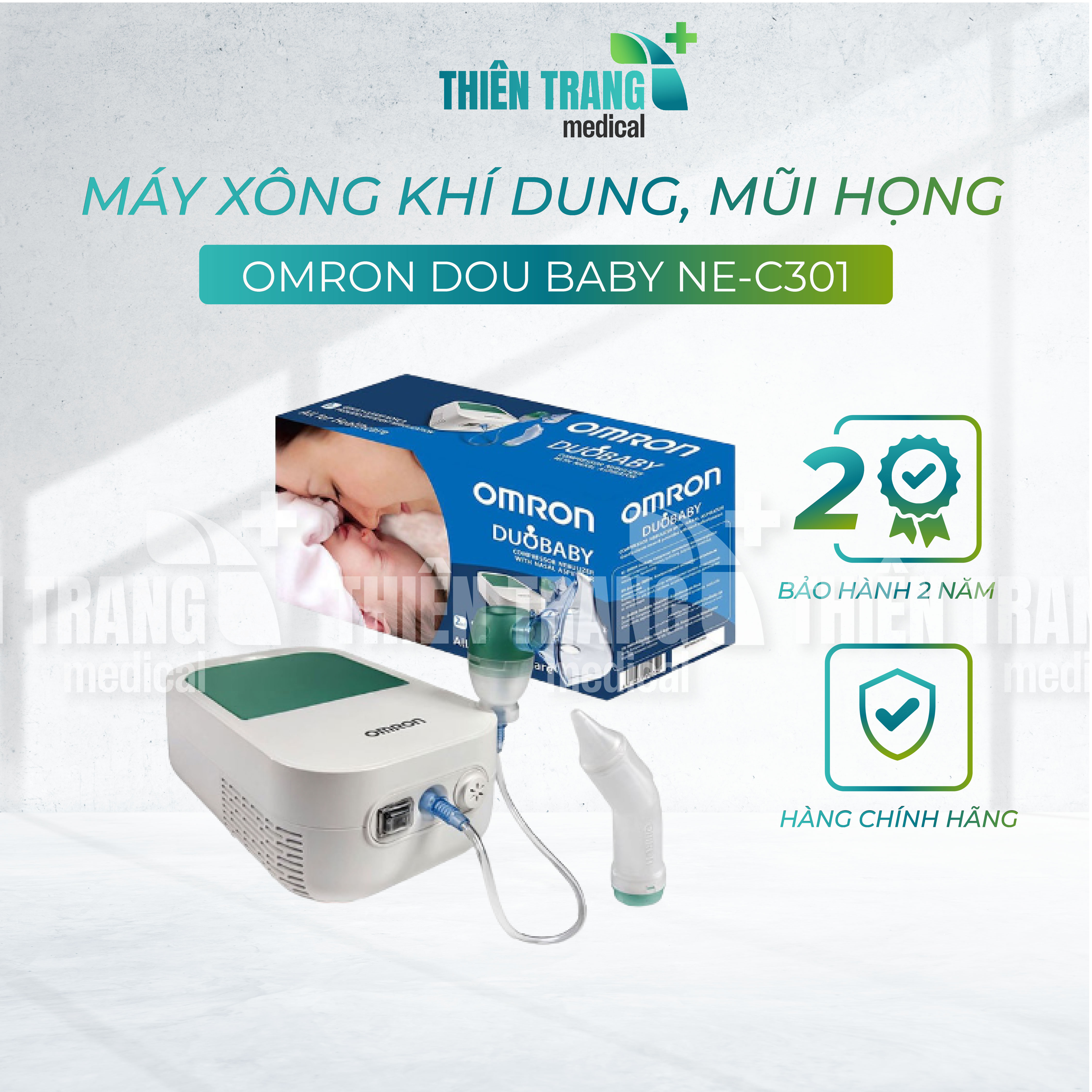 MÁY XÔNG KHÍ DUNG, MŨI HỌNG OMRON DOU BABY NE-C301 Thiên Trang Medical