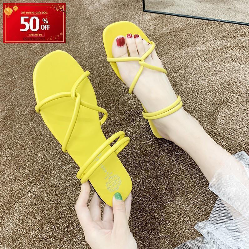 - Sandal Bệt Quai Chéo Da Mềm Nữ Đi 2 Thiết Kế Trẻ Trung - 3182