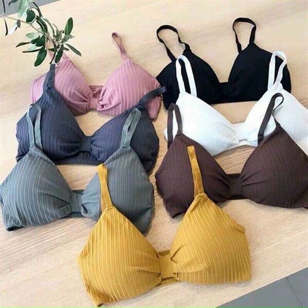 Áo bra nữ nơ đen chất cotton mút mỏng SA308