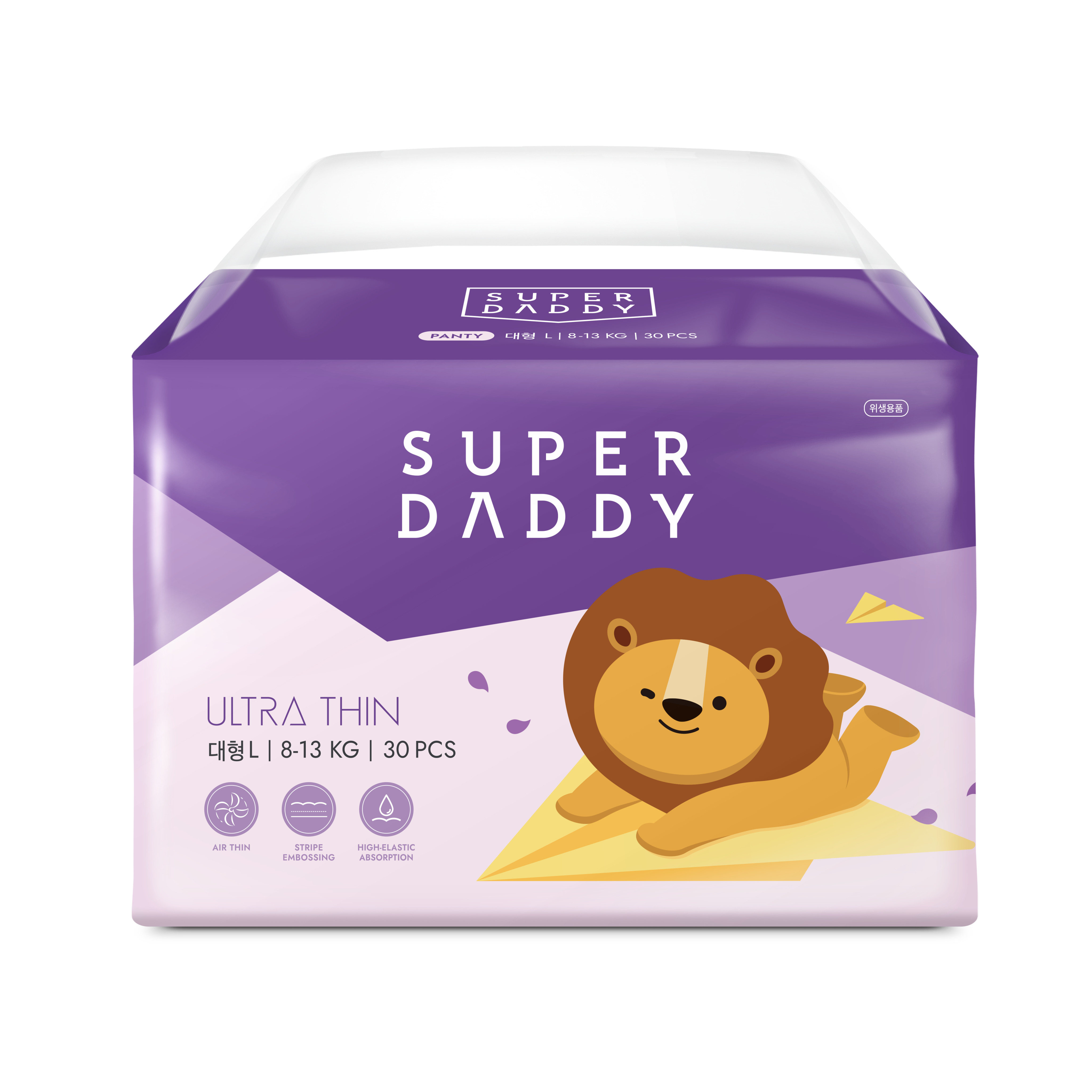 Bỉm Quần SUPER DADDY Ultra Thin Full Size L-30M/XL-26M/BIG SIZE-22M/KID SIZE-20M