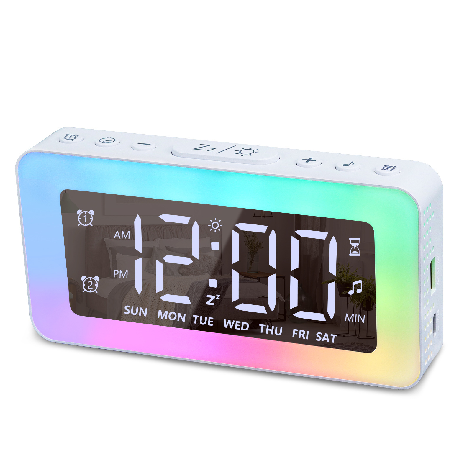 Đồng Hồ Báo Thức Kiêm Đèn Ngủ Có Tích Hợp Những Bài hát du dương MultiAlarm Clock Music Lamp