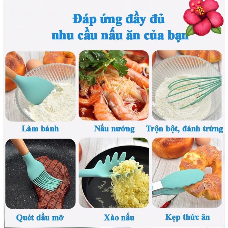 Bộ dụng cụ nhà bếp 11 món cán gỗ