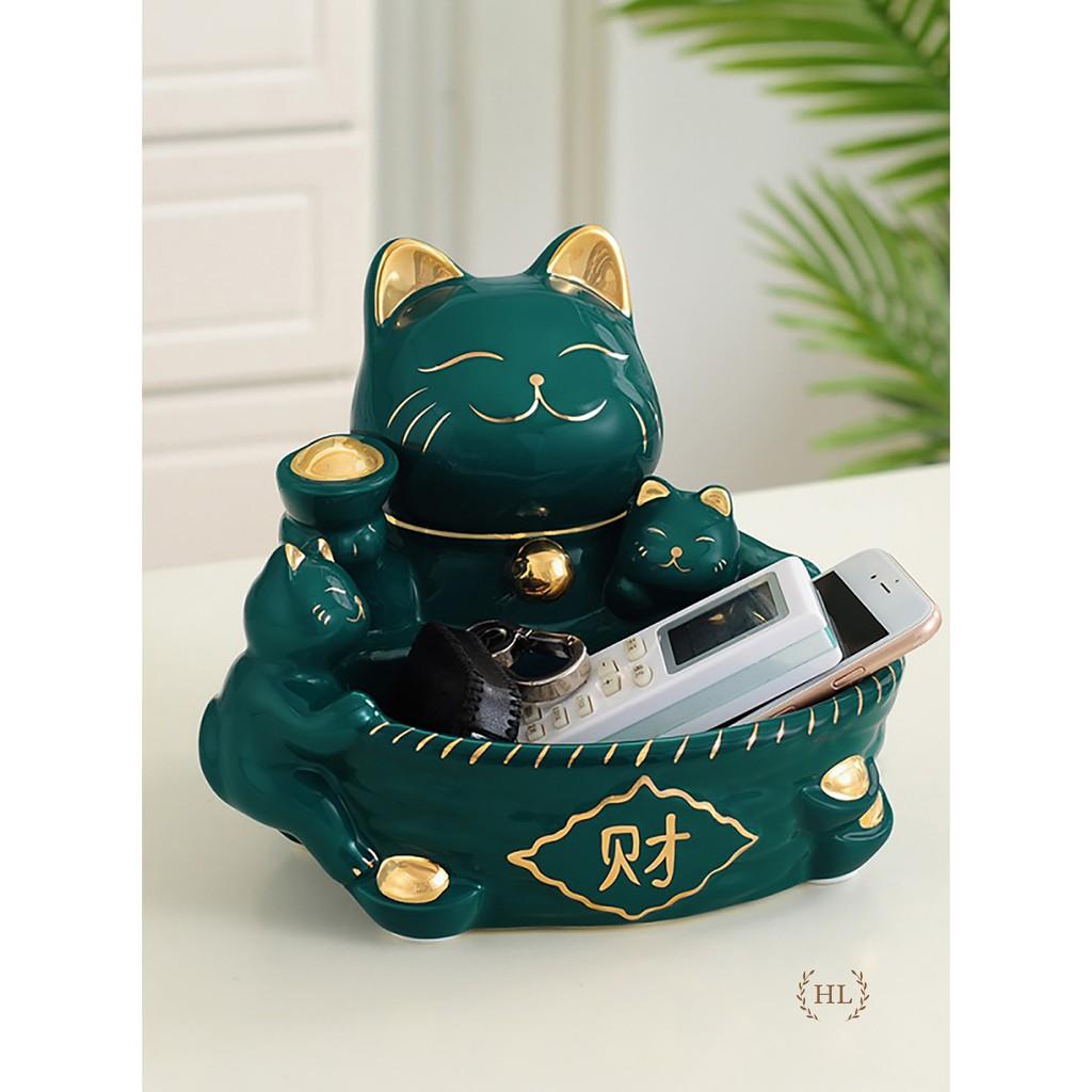 MÈO THẦN TÀI | MÈO SỨ THẦN TÀI MANEKI NEKO | MÈO SỨ ĐỂ CHÌA KHÓA, KẸO, VẬT DỤNG CÁ NHÂN QUẦY TIẾP TÂN - TỦ GIÀY