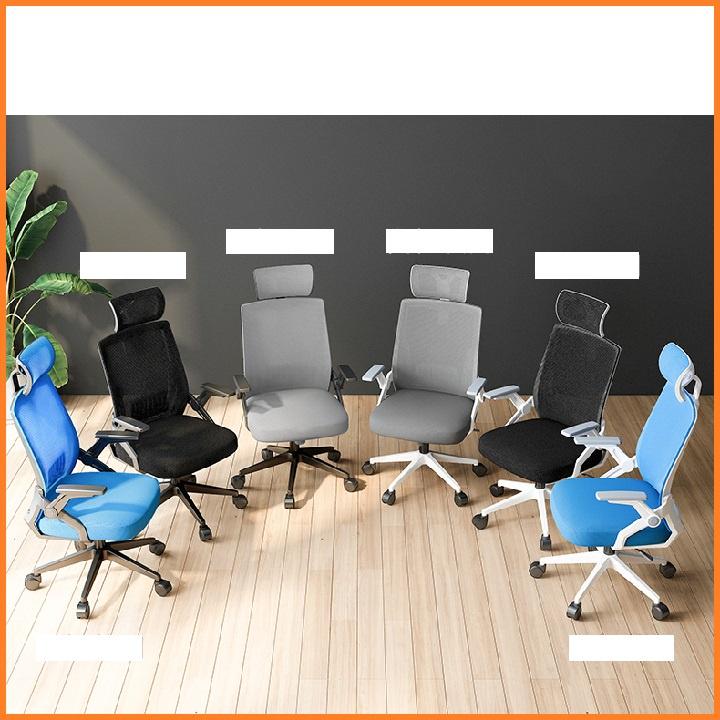 Ghế Văn Phòng Lưng Lưới, Tựa Đầu 3D - Ghế Làm Việc Công Thái Học, Chống Mỏi Lưng, Gù Lưng Cao Cấp