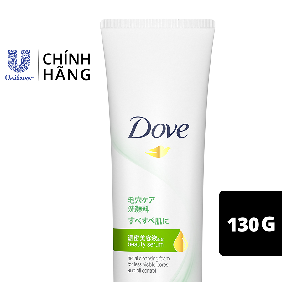 Sữa rửa mặt bọt mịn Dove serum sạch sâu tốt cho da khô, da dầu - da mềm ẩm mượt, kiềm dầu & se khít lỗ chân lông 130g