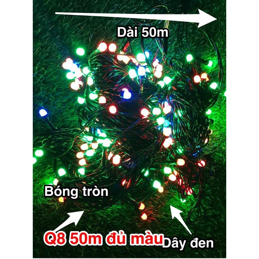 Dây đèn led chớp 50m điện 220V nhiều màu trang trí noel, trang trí ngoài trời, trang trí quán cà phê