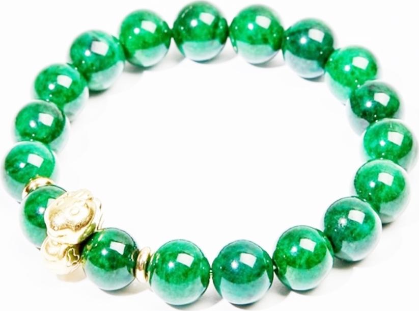 Gembank Vòng Tay Mạng Mộc Tuổi Tỵ Cẩm Thạch Nephite Tự Nhiên 10MM