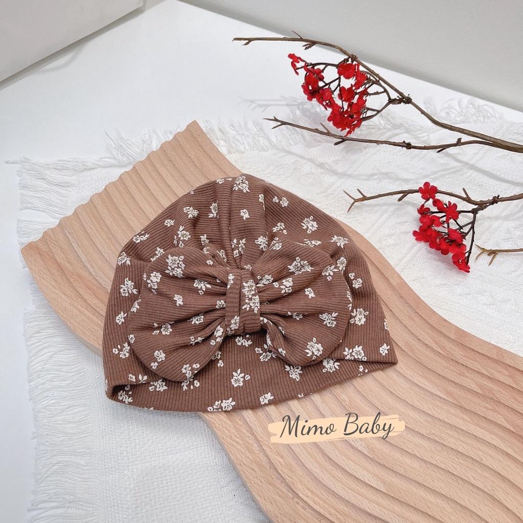 Mũ nón turban nâu hoa nhí đáng yêu cho bé 6-10kg Mimo Baby MTB73