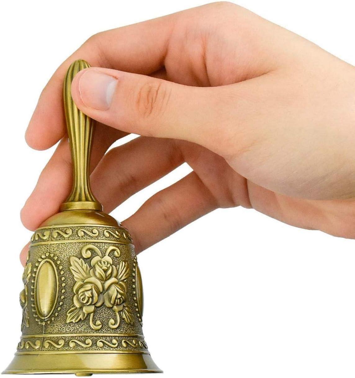 Chuông Tay, Chuông Cầm Tay, Chuông Phục Vụ Nhà Hàng, Chuông Bàn Chuông Tay Cổ Điển Cho Trường Học, Bữa Tiệc Tiếp Tân, Dịch Vụ Khách Sạn, Đồng, 5.5X5.5X11.3CM